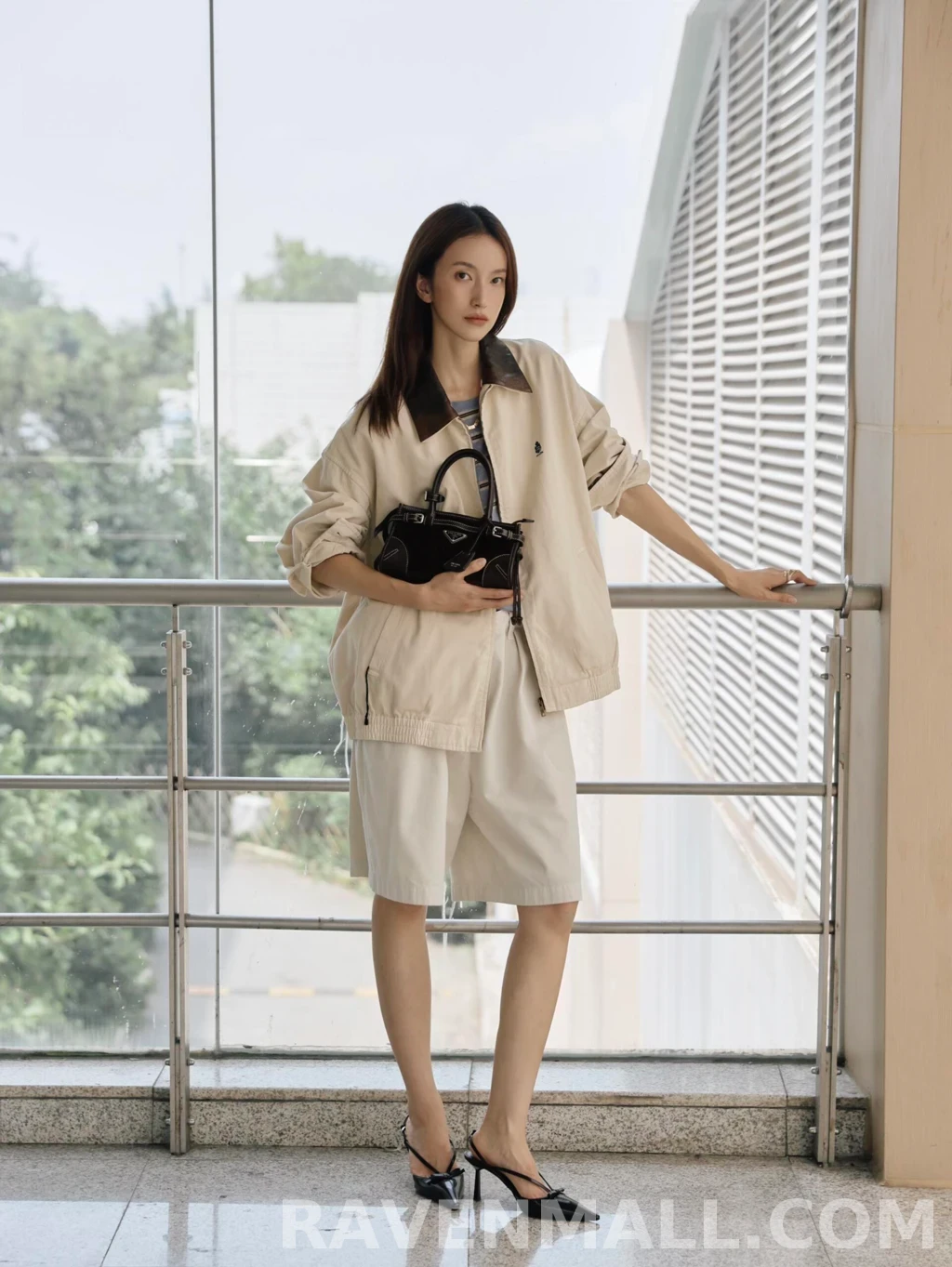 프라다 프라다 레더카라 해링턴 상세 이미지