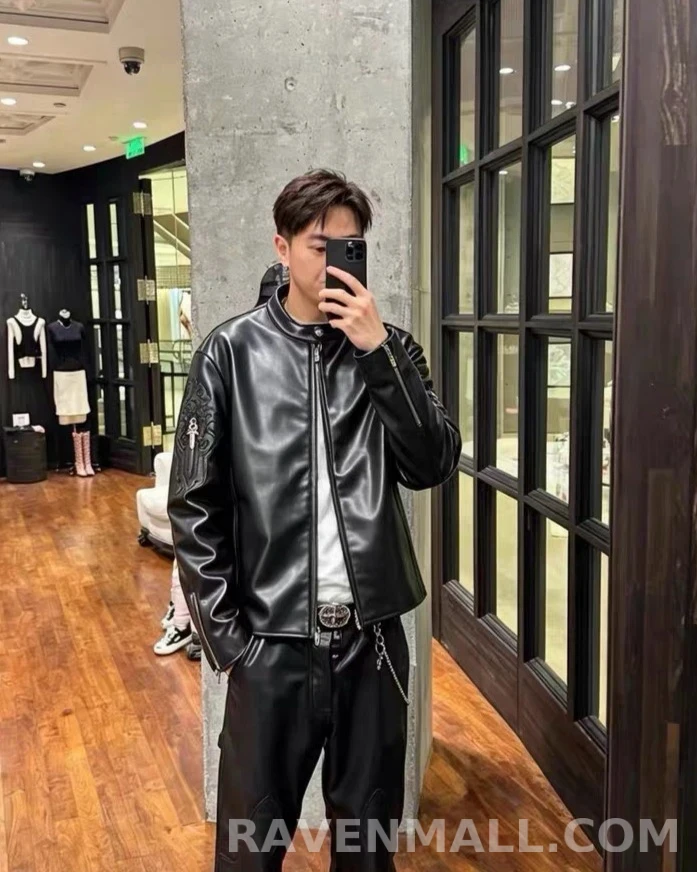 크롬하츠 크롬하츠 스탠드넥 레더 재킷 상세 이미지