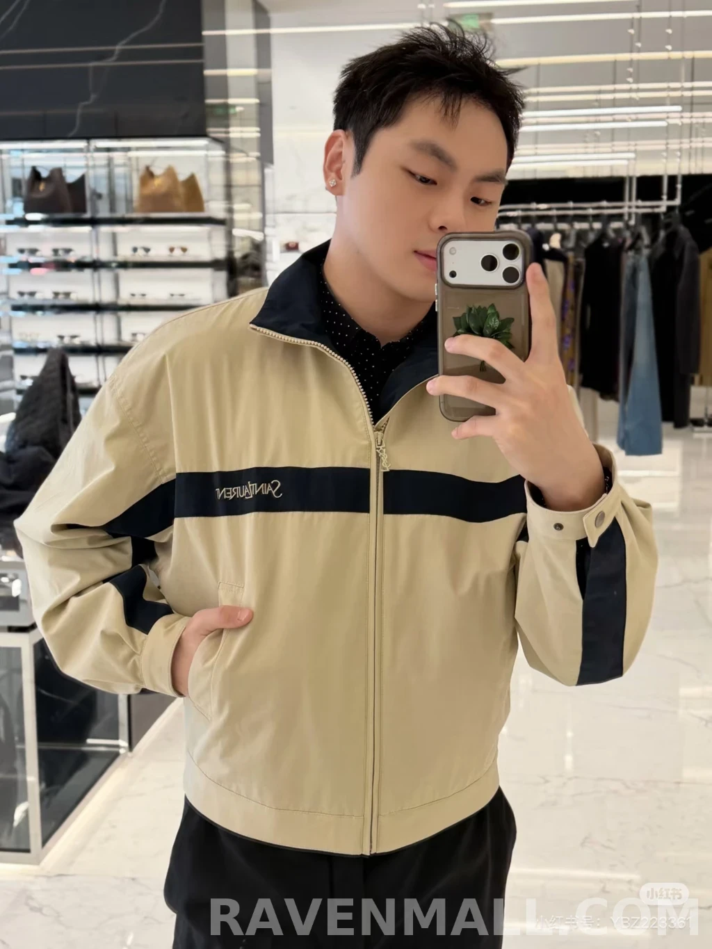 생로랑 생로랑 컬러블록 재킷 상세 이미지