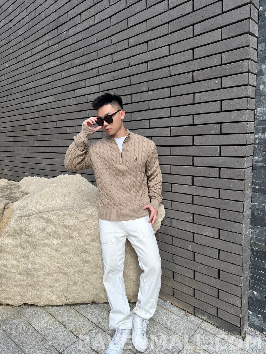 랄프로렌 랄프로렌 꽈배기 하프 집업 상세 이미지