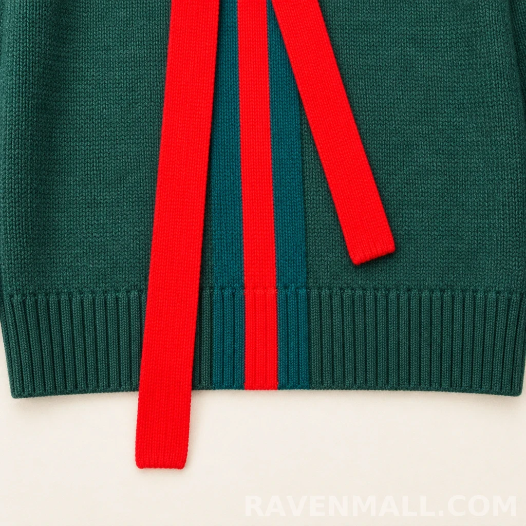 구찌 구찌 2026 삼색 나비리본 스트라이프 니트 상세 이미지