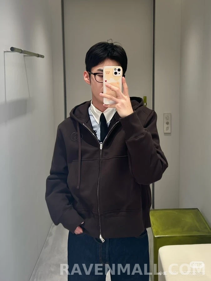 구찌 구찌 더블 G 자수 스탠드넥 집업 맨투맨 상세 이미지