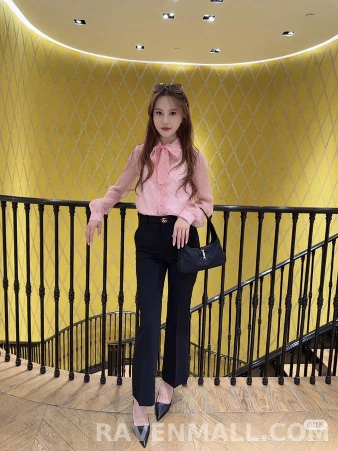 구찌 구찌 모노그램 보우 셔츠 상세 이미지