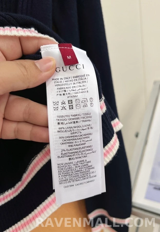 구찌 구찌 스트라이프 니트 폴로 긴팔 티셔츠 상세 이미지
