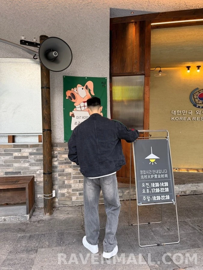 구찌 구찌 웹 디테일 코튼 데님 바이커 재킷 상세 이미지