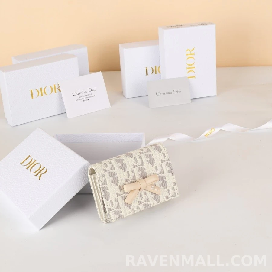 디올 디올 오블리크 트로터 보우 삼단 지갑 상세 이미지