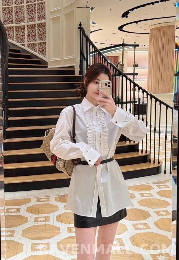구찌 구찌 프릴 벨트 셔츠 상세 이미지