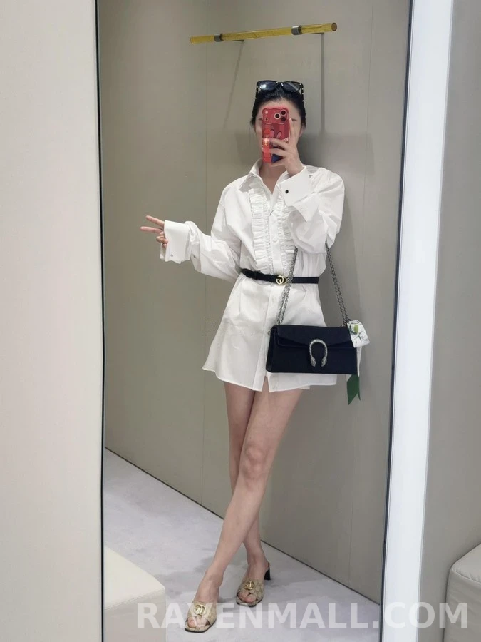 구찌 구찌 프릴 벨트 셔츠 상세 이미지