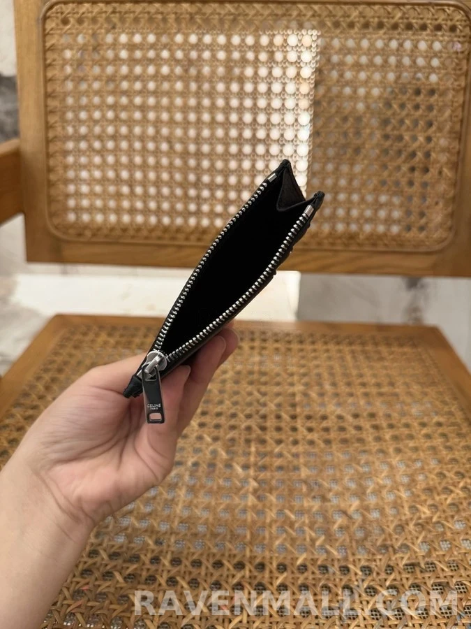 셀린느 셀린느 그레인 카프스킨 지퍼 카드 지갑 상세 이미지