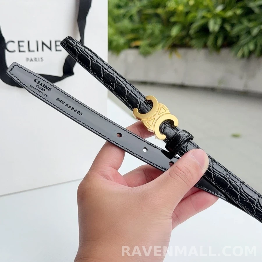 셀린느 셀린느 트리오페 1.8CM 악어 엠보 벨트 상세 이미지