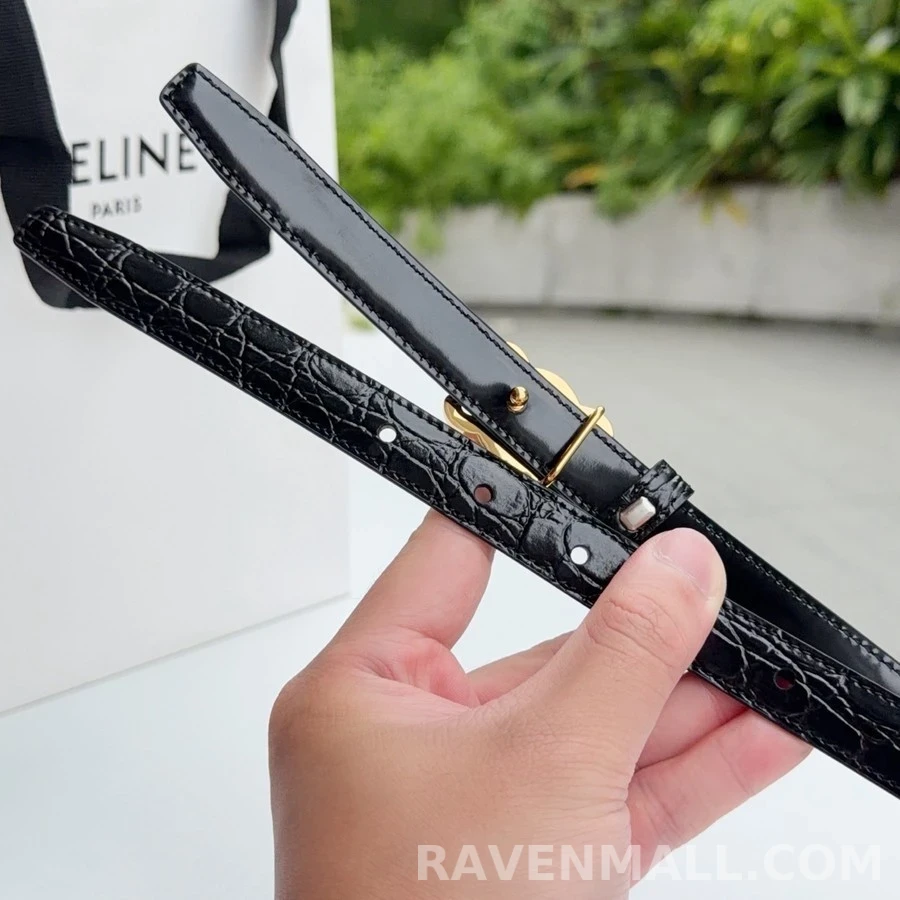 셀린느 셀린느 트리오페 1.8CM 악어 엠보 벨트 상세 이미지
