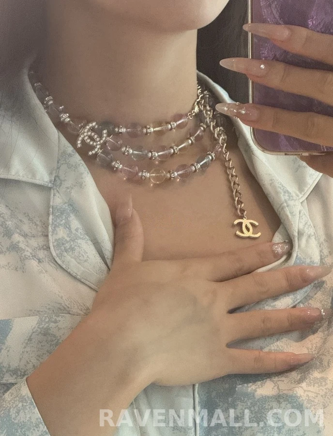샤넬 샤넬 컬러 크리스탈 더블C 목걸이 상세 이미지