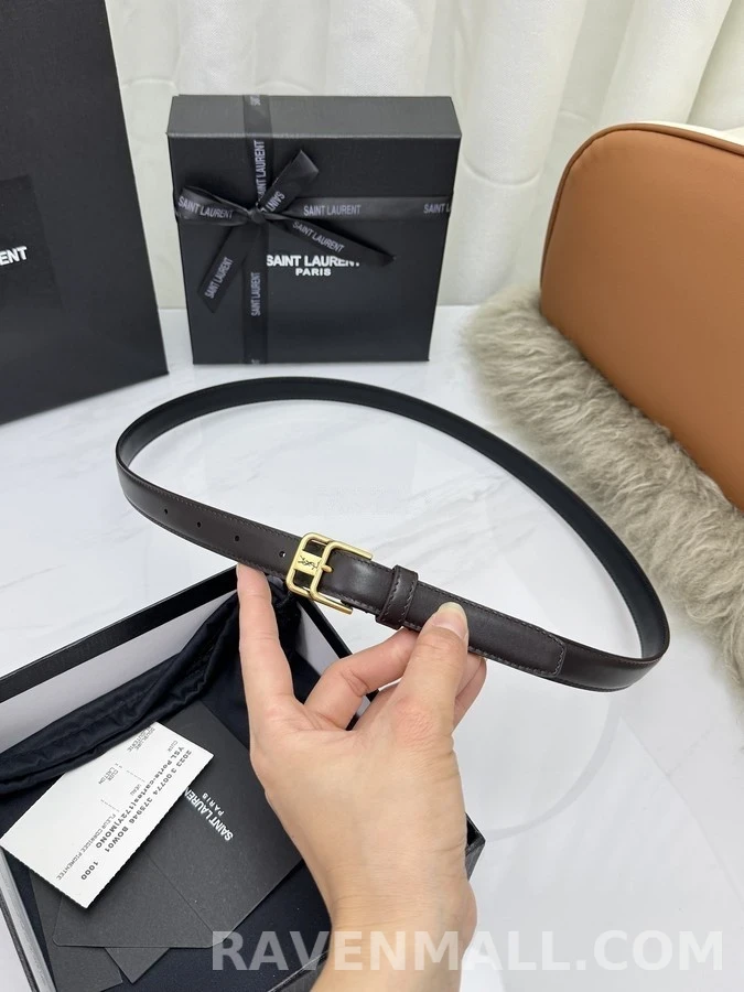 생로랑 세인트로랑 카산드르 모노그램 가죽 벨트 상세 이미지