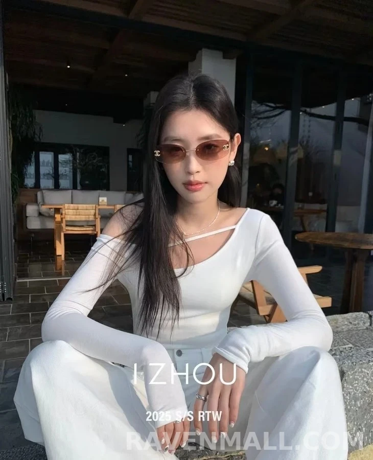 샤넬 샤넬 라인스톤 로고 림리스 선글라스 상세 이미지