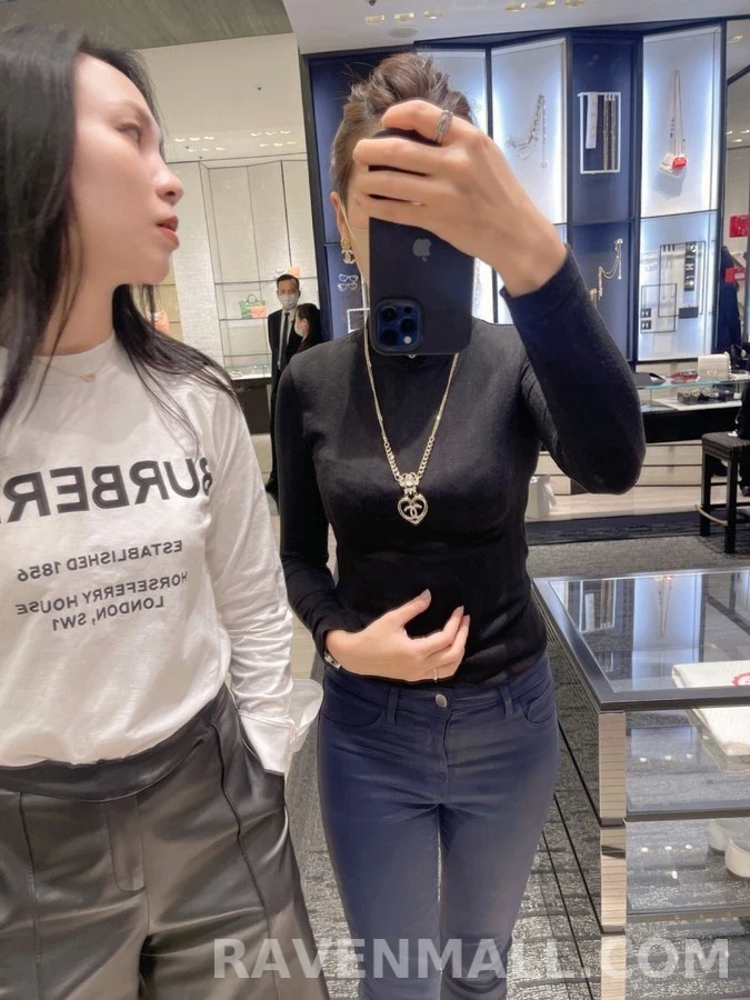 샤넬 샤넬 하트 로고 큐빅 목걸이 상세 이미지