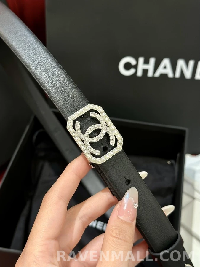 샤넬 샤넬 20mm 펄 크리스탈 버클 벨트 상세 이미지