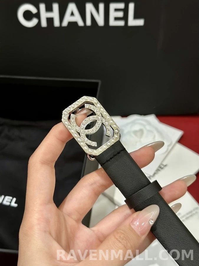 샤넬 샤넬 20mm 펄 크리스탈 버클 벨트 상세 이미지