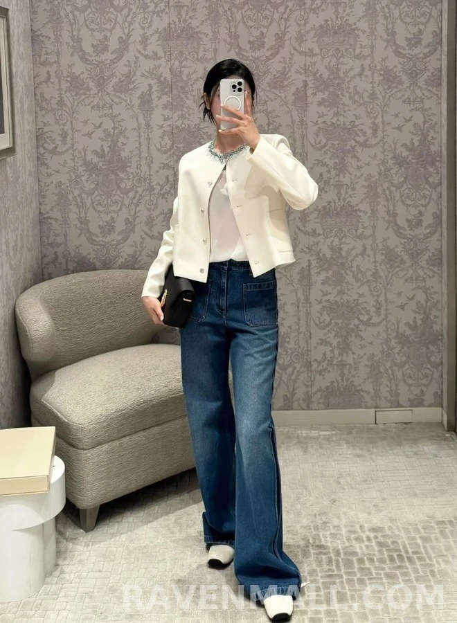 디올 디올 하이웨이스트 플레어 진 상세 이미지