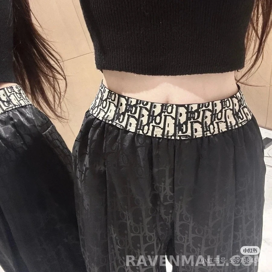 디올 디올 레터링 자카드 와이드 팬츠 상세 이미지