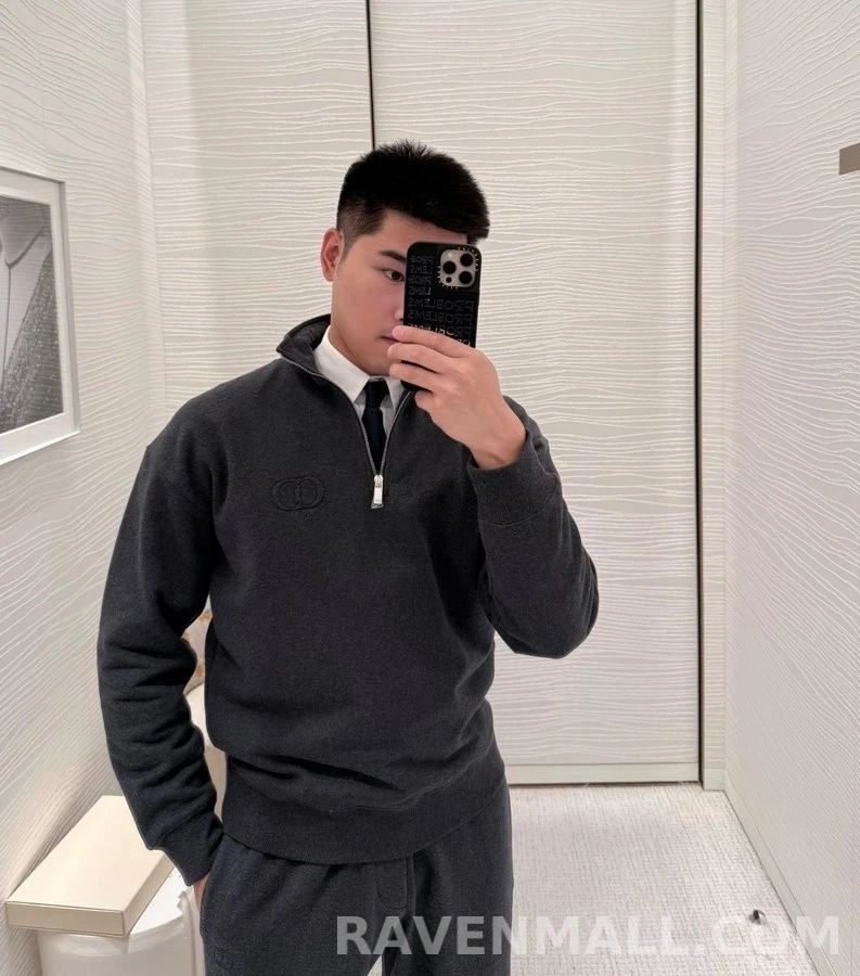 디올 디올 로고 반집업 맨투맨 상세 이미지