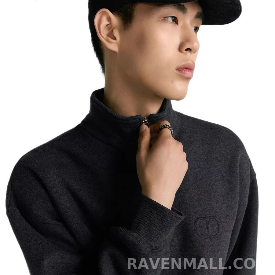 디올 디올 로고 반집업 맨투맨 상세 이미지