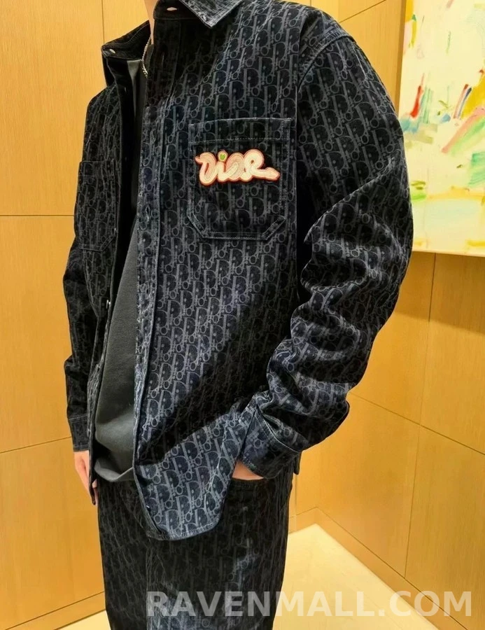 디올 디올 로고 오블리크 패턴 셔츠 상세 이미지