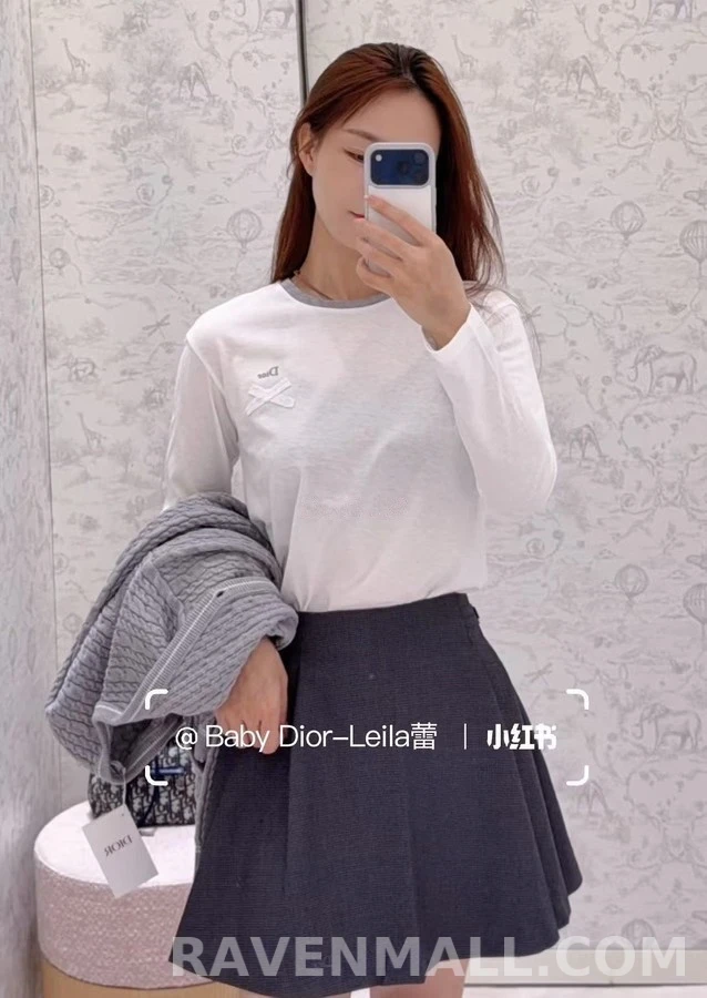 디올 디올 리본 디테일 긴팔 티셔츠 상세 이미지