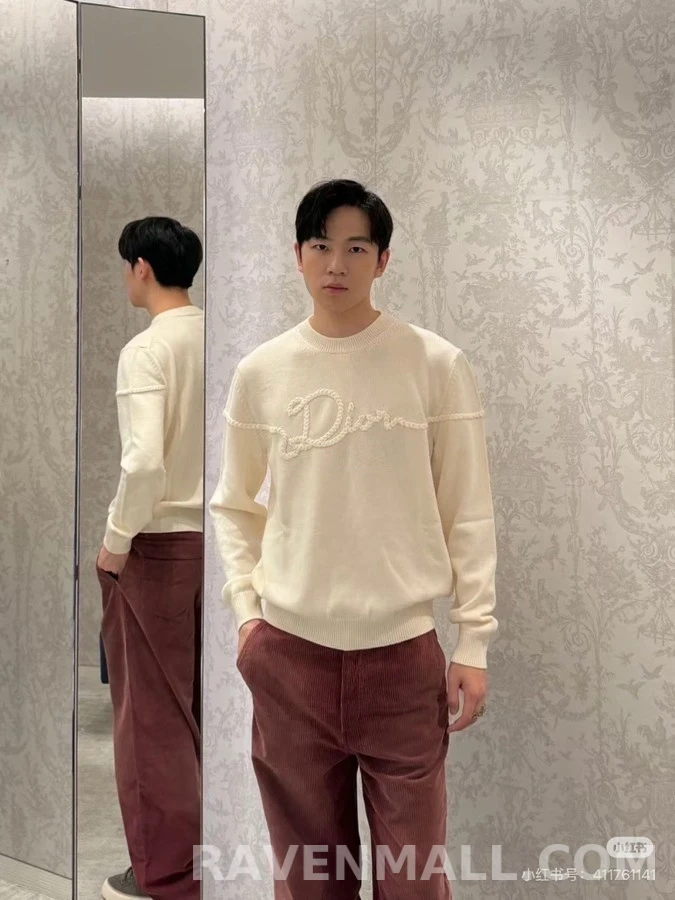 디올 디올 리본 로고 니트 상세 이미지
