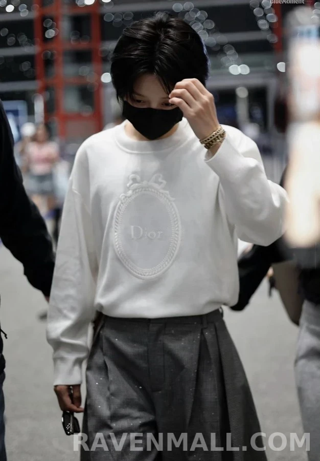 디올 디올 리본 프레임 로고 맨투맨 상세 이미지