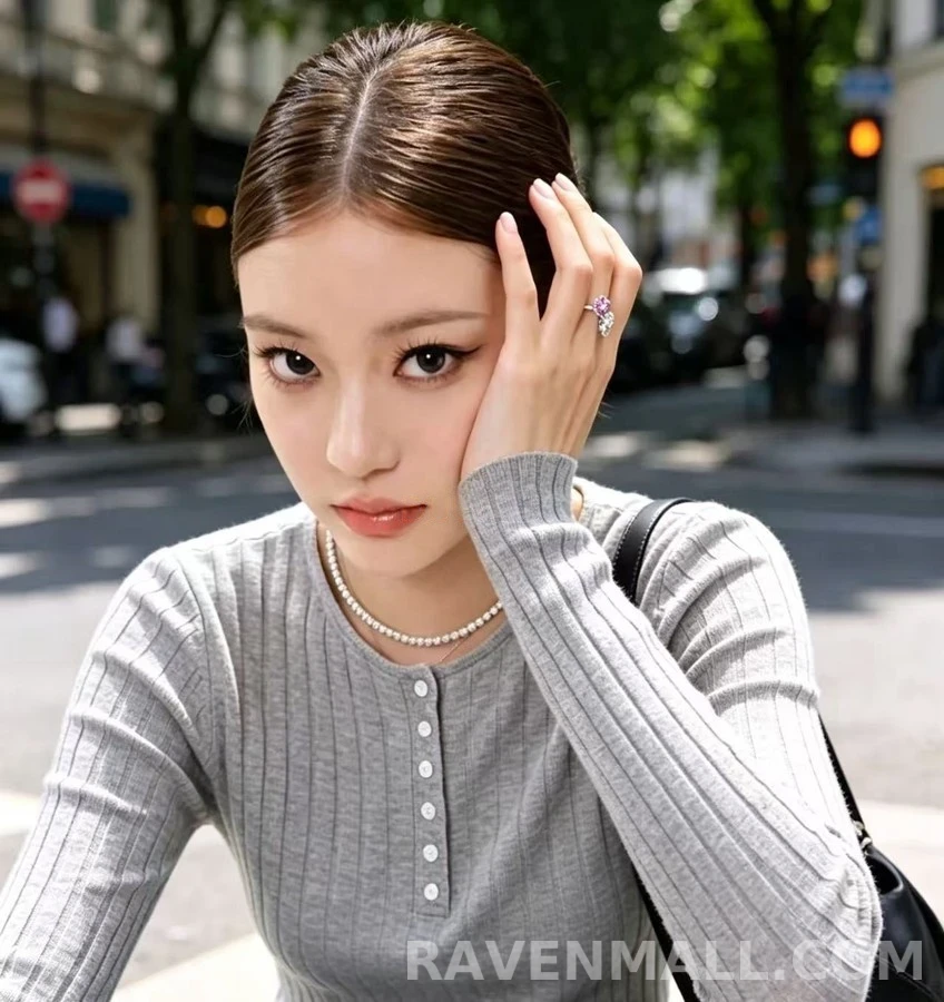 디올 디올 리브드 버튼 긴팔 티셔츠 상세 이미지