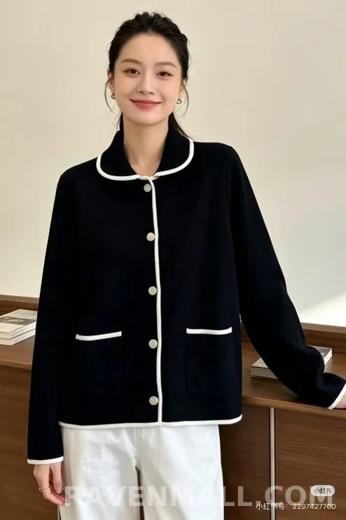 디올 디올 미스 배색 파이핑 니트 재킷 상세 이미지