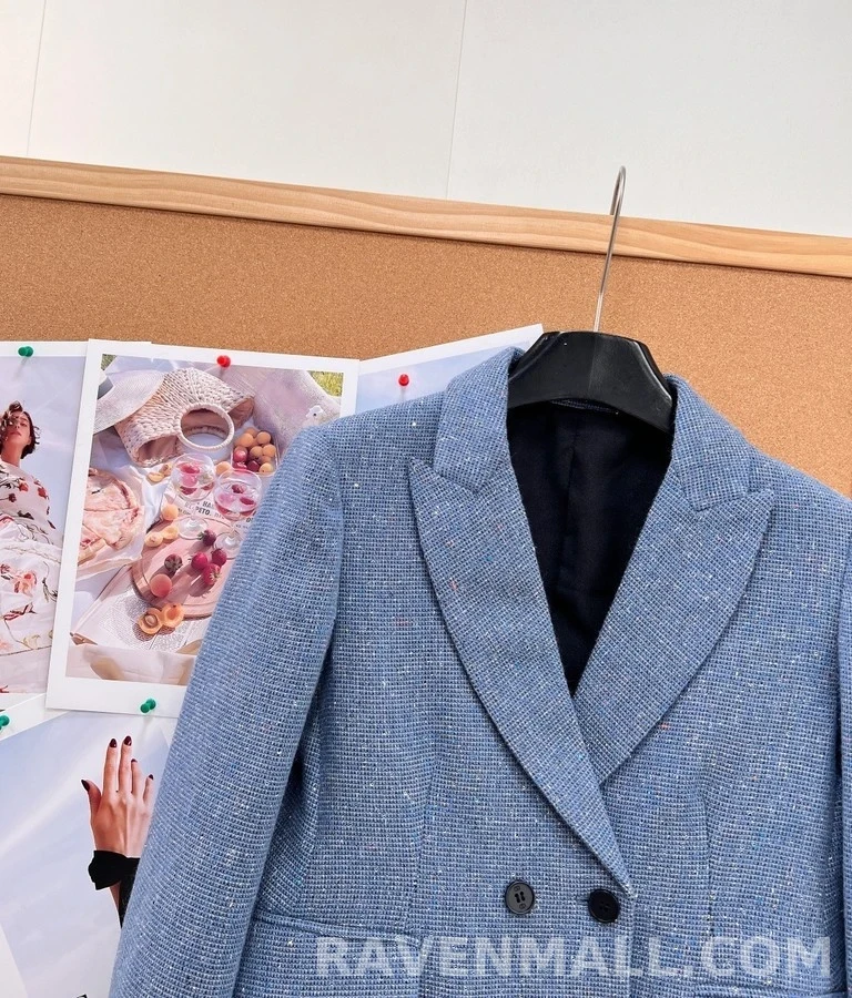 디올 디올 반짝이 숏 더블 버튼 블레이저 상세 이미지