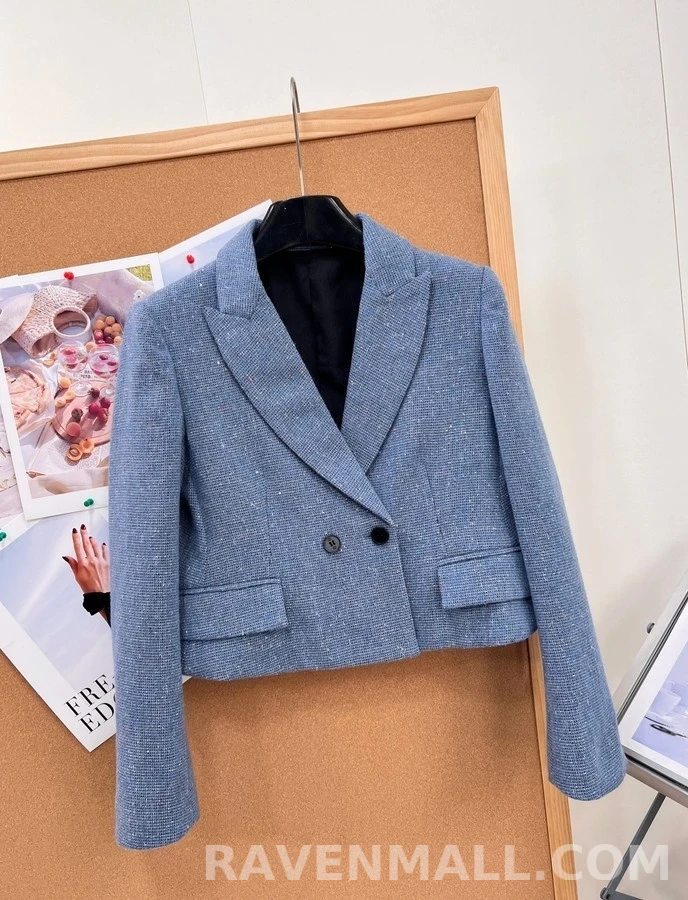 디올 디올 반짝이 숏 더블 버튼 블레이저 상세 이미지