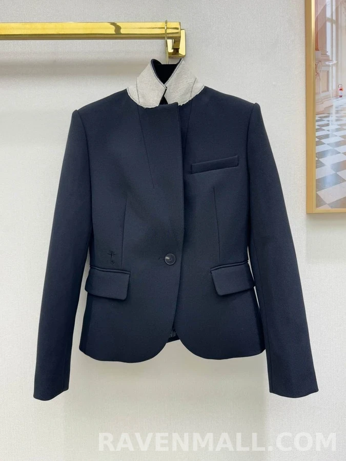 디올 디올 배색 카라 자켓 상세 이미지