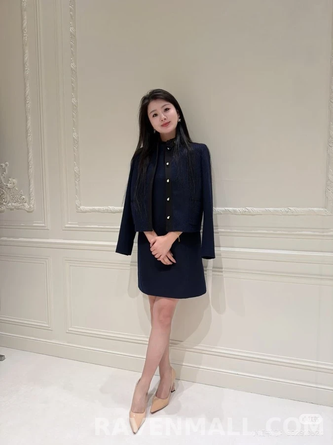 디올 디올 배색 트위드 자켓 상세 이미지