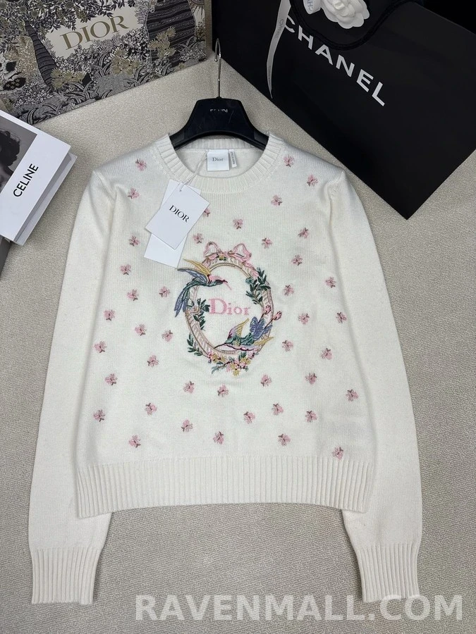 디올 디올 버드 플라워 자수 니트 상세 이미지