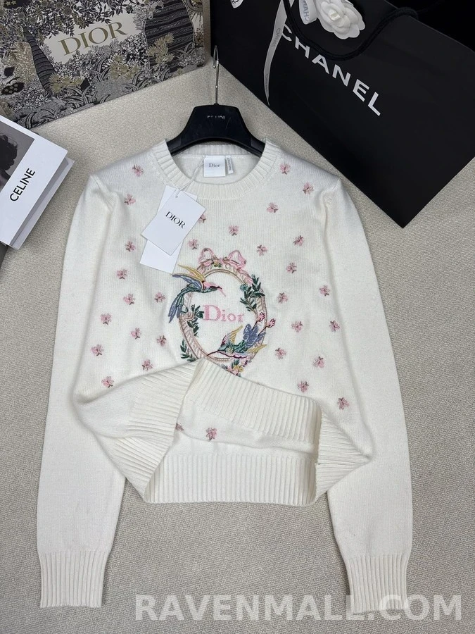 디올 디올 버드 플라워 자수 니트 상세 이미지