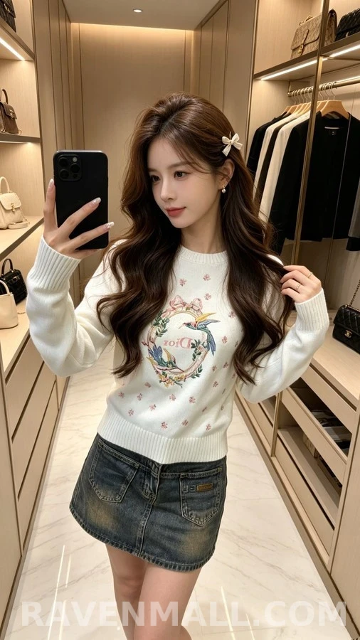 디올 디올 버드 플라워 자수 니트 상세 이미지