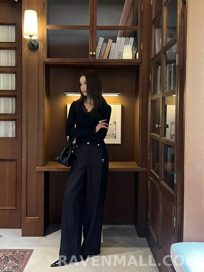 디올 디올 버튼 와이드 팬츠 상세 이미지