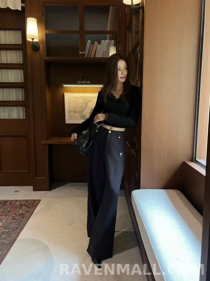 디올 디올 버튼 와이드 팬츠 상세 이미지