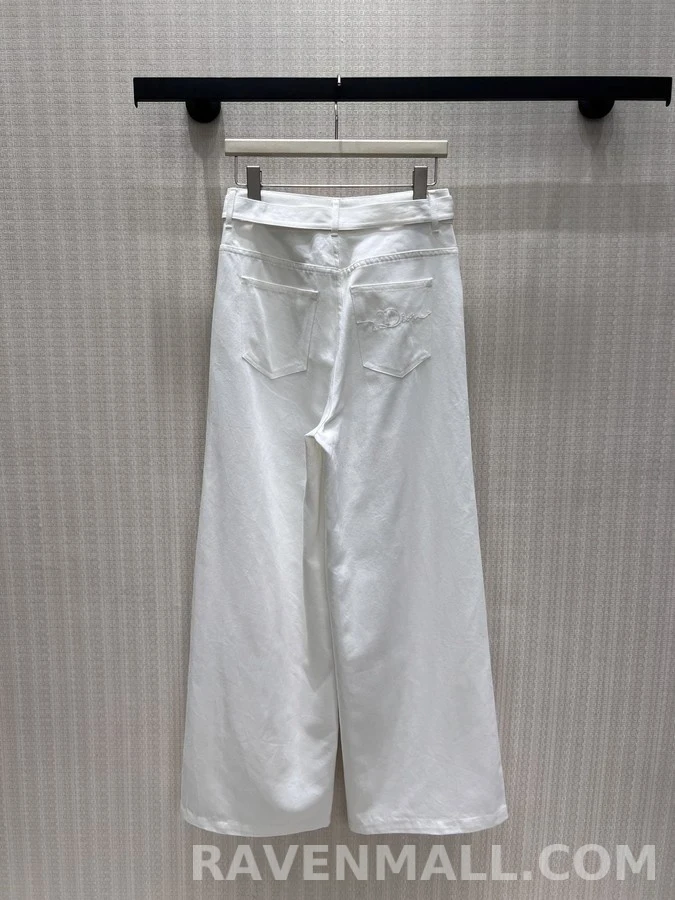 디올 디올 벌 자수 벨트 와이드 팬츠 상세 이미지