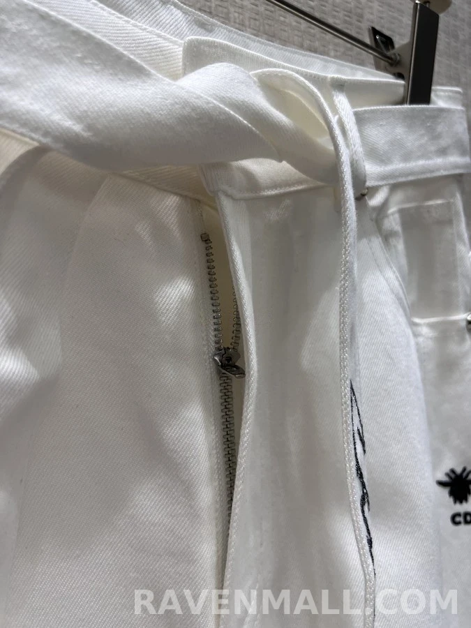 디올 디올 벌 자수 벨트 와이드 팬츠 상세 이미지