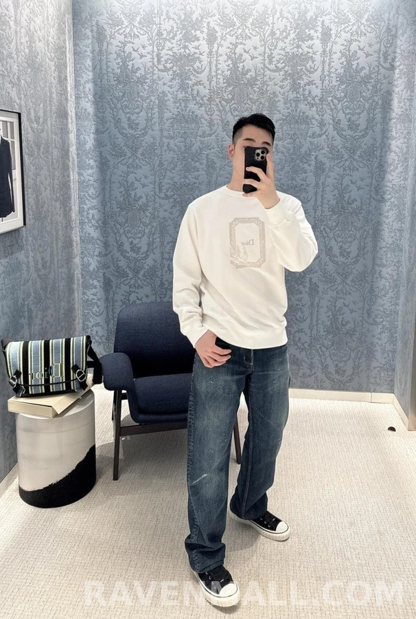 디올 디올 메달리온 콜리브리 릴랙스 핏 스웨트셔츠 상세 이미지