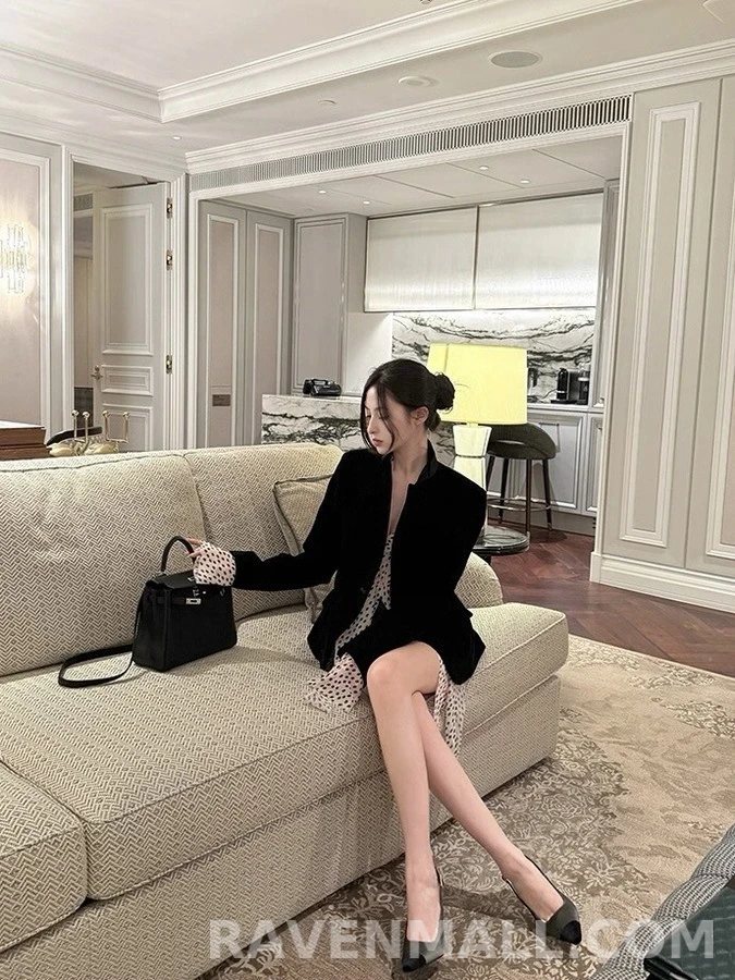 디올 디올 벨벳 스탠드넥 자켓 상세 이미지
