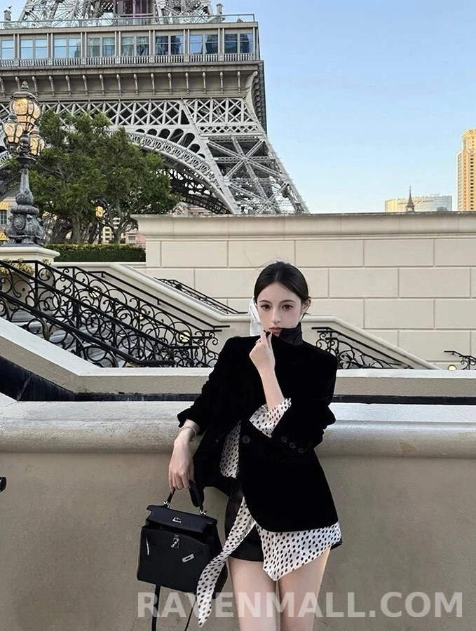 디올 디올 벨벳 스탠드넥 자켓 상세 이미지