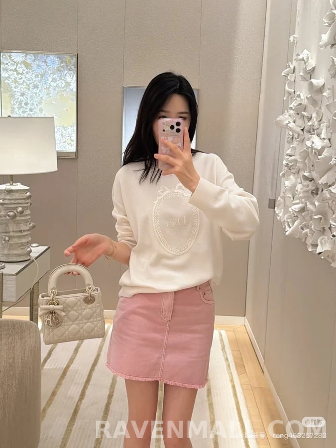 디올 디올 보우 자수 긴팔 티셔츠 상세 이미지