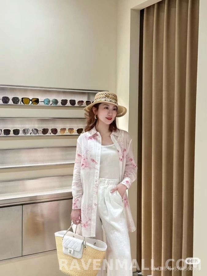 디올 디올 수묵화 플라워 버드 긴팔 티셔츠 상세 이미지