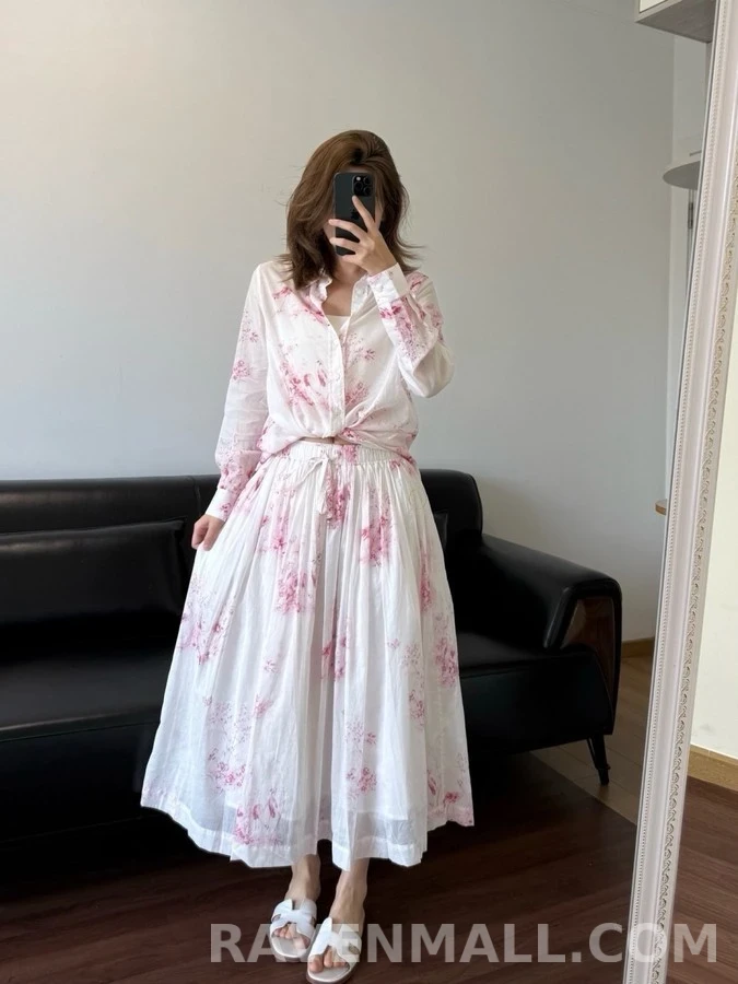 디올 디올 수묵화 플라워 버드 긴팔 티셔츠 상세 이미지