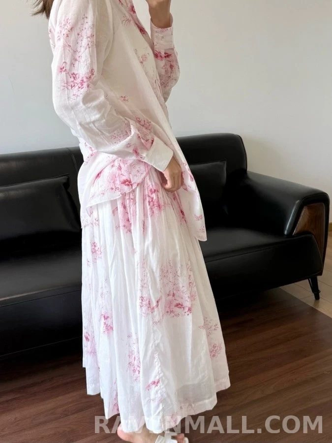 디올 디올 수묵화 플라워 버드 긴팔 티셔츠 상세 이미지
