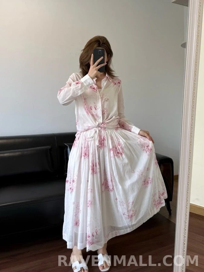 디올 디올 수묵화 플라워 버드 긴팔 티셔츠 상세 이미지